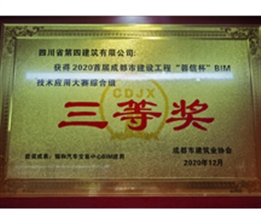 2020建設工程“蓉信杯”BIM技術(shù)應用大賽三等獎